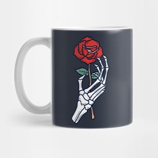 Sketelon Hand with Rose Mug